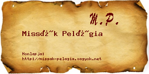 Missák Pelágia névjegykártya